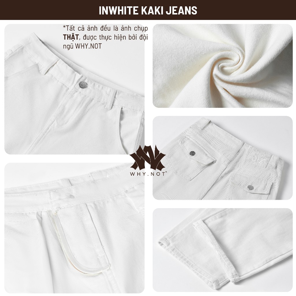 [WHY.NOT] Quần Kaki Jean Nam Ống Suông Màu Be - Beige Kaki Jean