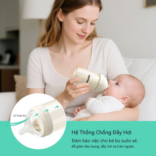 Bình Sữa PPSU Cho Trẻ Sơ Sinh – Dáng Tự Nhiên Như Bú Mẹ, Chống Đầy Hơi, Núm Ty Siêu Chậm (SS) Dung Tích 120ml, Bộ 2 Bình