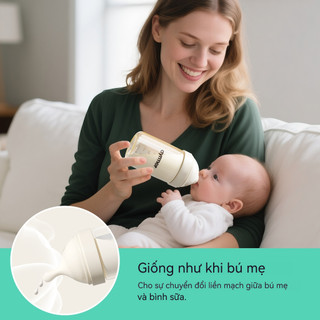 Bình Sữa PPSU Cho Trẻ Sơ Sinh – Dáng Tự Nhiên Như Bú Mẹ, Chống Đầy Hơi, Núm Ty Siêu Chậm (SS) Dung Tích 120ml, Bộ 2 Bình