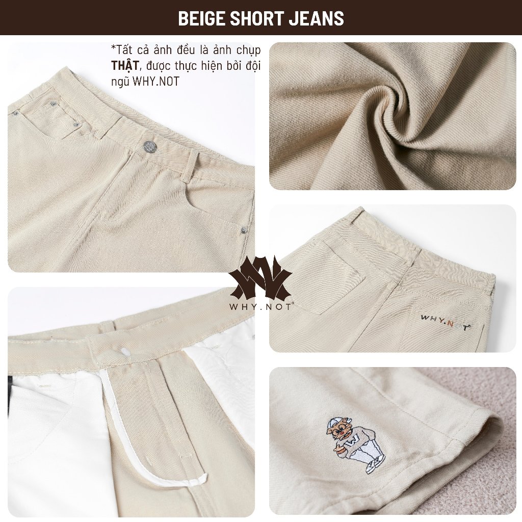 [WHY.NOT] Quần Kaki Jean Nam Ống Suông Màu Trắng Kem InWhite Kaki Jean