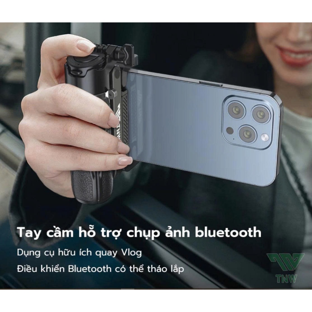 Gậy chụp ảnh selfie 4 chân bluetooth kim Tripod điện thoại có tay cầm xoay 360 độ quay video, chân livestream chống rung