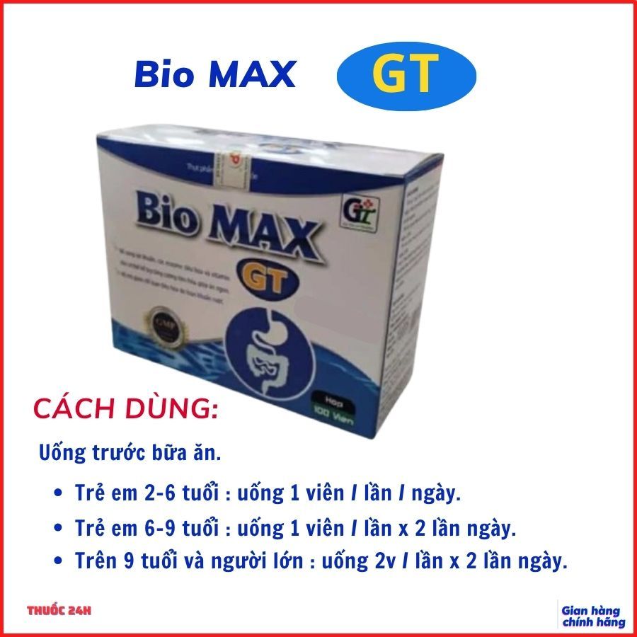 Men tiêu hóa Bio Max GT ( hộp 100 viên ) | Shopee Việt Nam