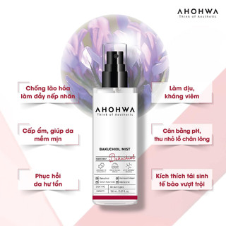 Ahohwa - Bakuchiol Mist - Xịt khoáng căng bóng, trẻ hoá tế bào sinh học - 150ml
