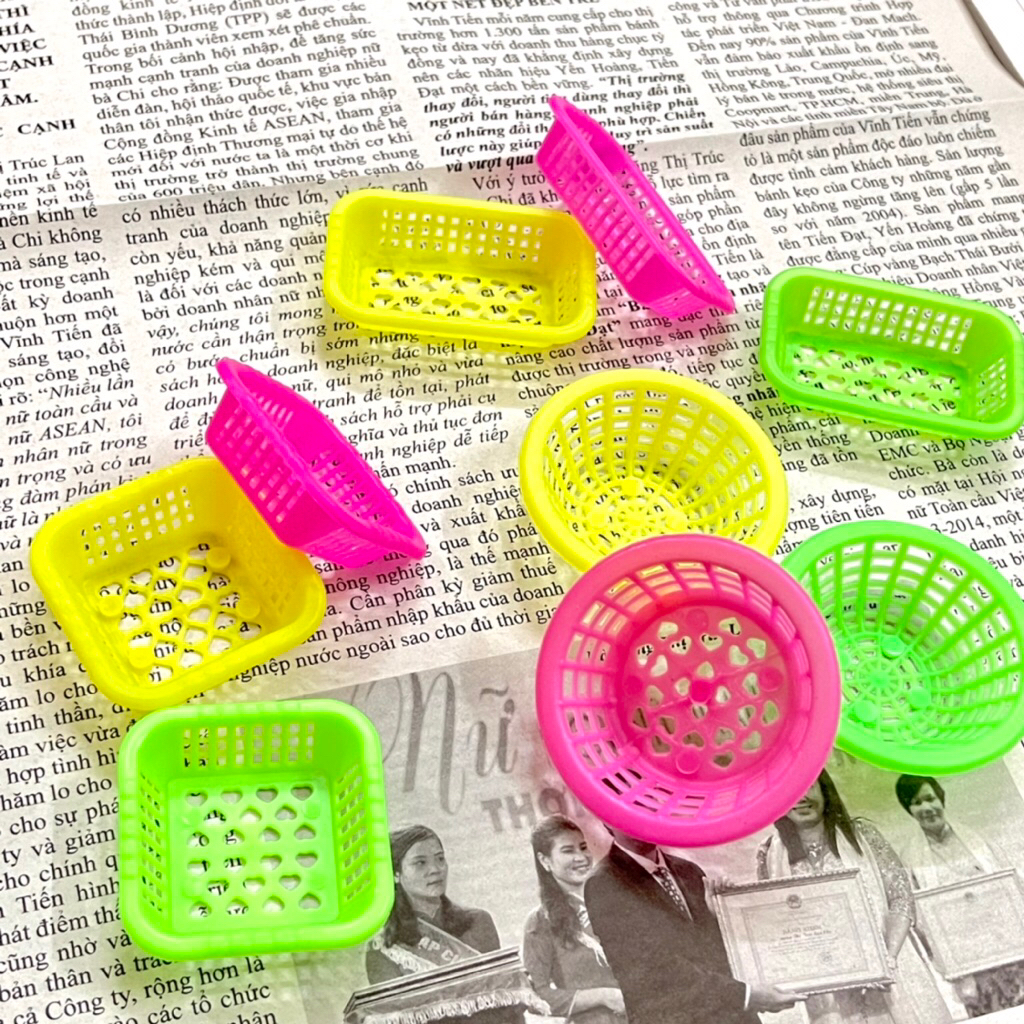 Cái Rổ mini Đồ Chơi Trang Trí Siêu Thị Cửa Hàng Tạp Hoá mini DIY handmade Quà Tặng Cho Bé Trang Trí Nhà Búp Bê