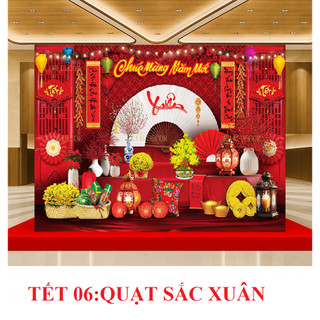 Phông nền trang trí decor Tết mừng năm mới, Tranh Tết trang trí nhà cửa mừng xuân 2026 happy new year TET01 -BIATON