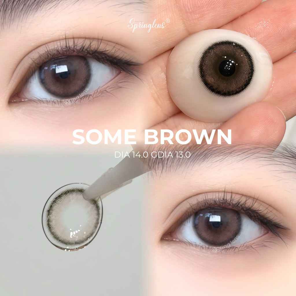 Kính áp tròng SWBR (Some) NÂU HỒNG ĐẤT viền phong cách Baby 1 tháng | Spring Lens