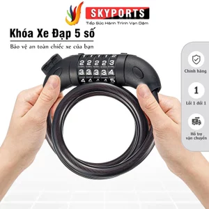 Khóa Xe Đạp Thể Thao 5 Số Thay Đổi Mật Mã Dây Dài 1m Chất Liệu Thép PVC Tiện Lợi Cho Xe Đạp