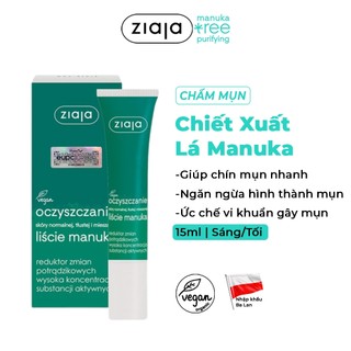 Gel Chấm Giảm Mụn Ziaja Manuka Oczyszczanie 15ml – Kháng Khuẩn, Làm Dịu Da
