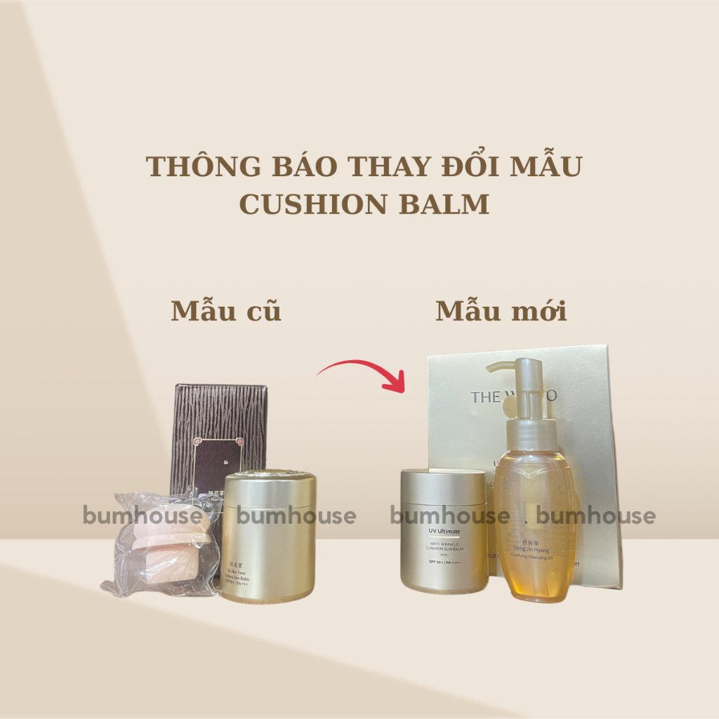 Phấn chống nắng dạng cushion Whoo Jin Hae Yoon/UV Ultimate Anti-Wrinkle Cushion Sun Balm SPF50+/PA++++ 13g