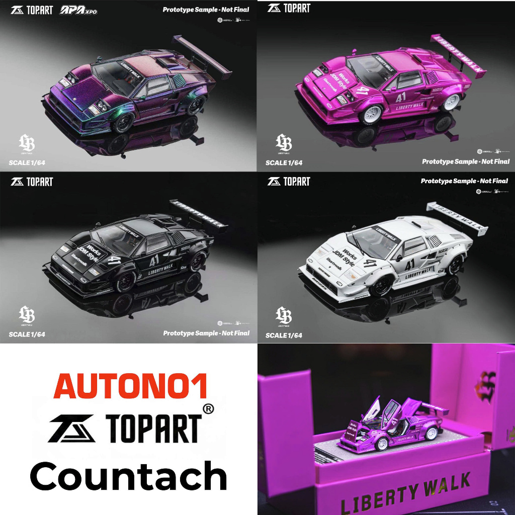 Mô hình xe Lamborghini Countach LBWK Chrome red Special Edition