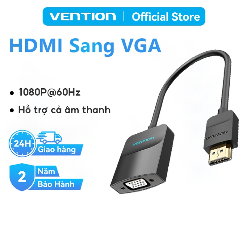 Bộ Chuyển Đổi HDMI Sang VGA Vention 1080P@60Hz, Có Âm Thanh Kết Nối Máy Tính, TV, Máy Chiếu, Xbox