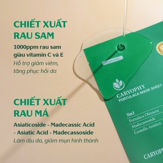 Mặt Nạ Dưỡng Ẩm Làm Dịu Da Caryophy Portulaca Mask Sheet (22g/miếng)