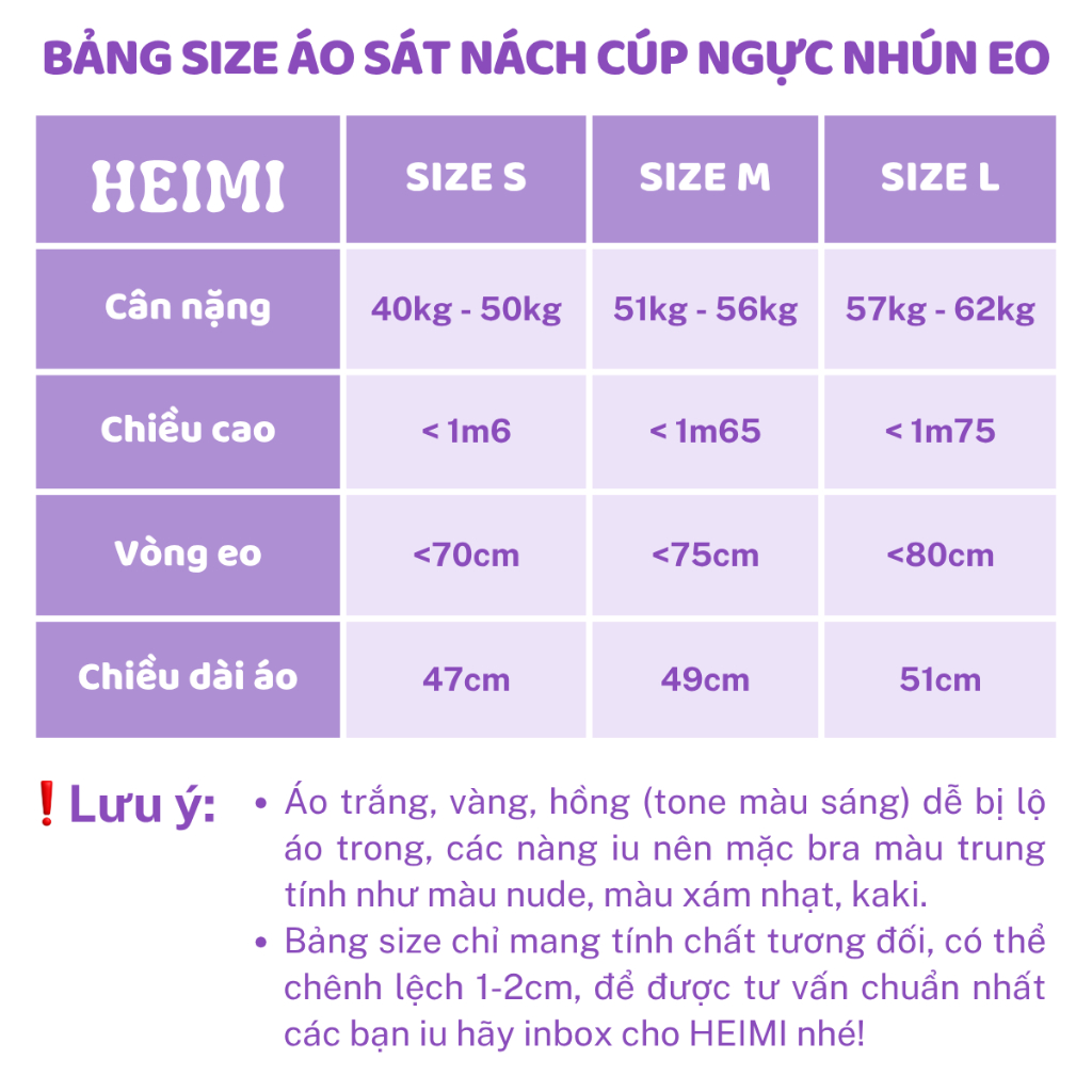 Áo Sát Nách Cúp Ngực Nhún Eo Viền Vai Nhỏ Chất Thun Cotton Mịn Co Giãn HEIMI