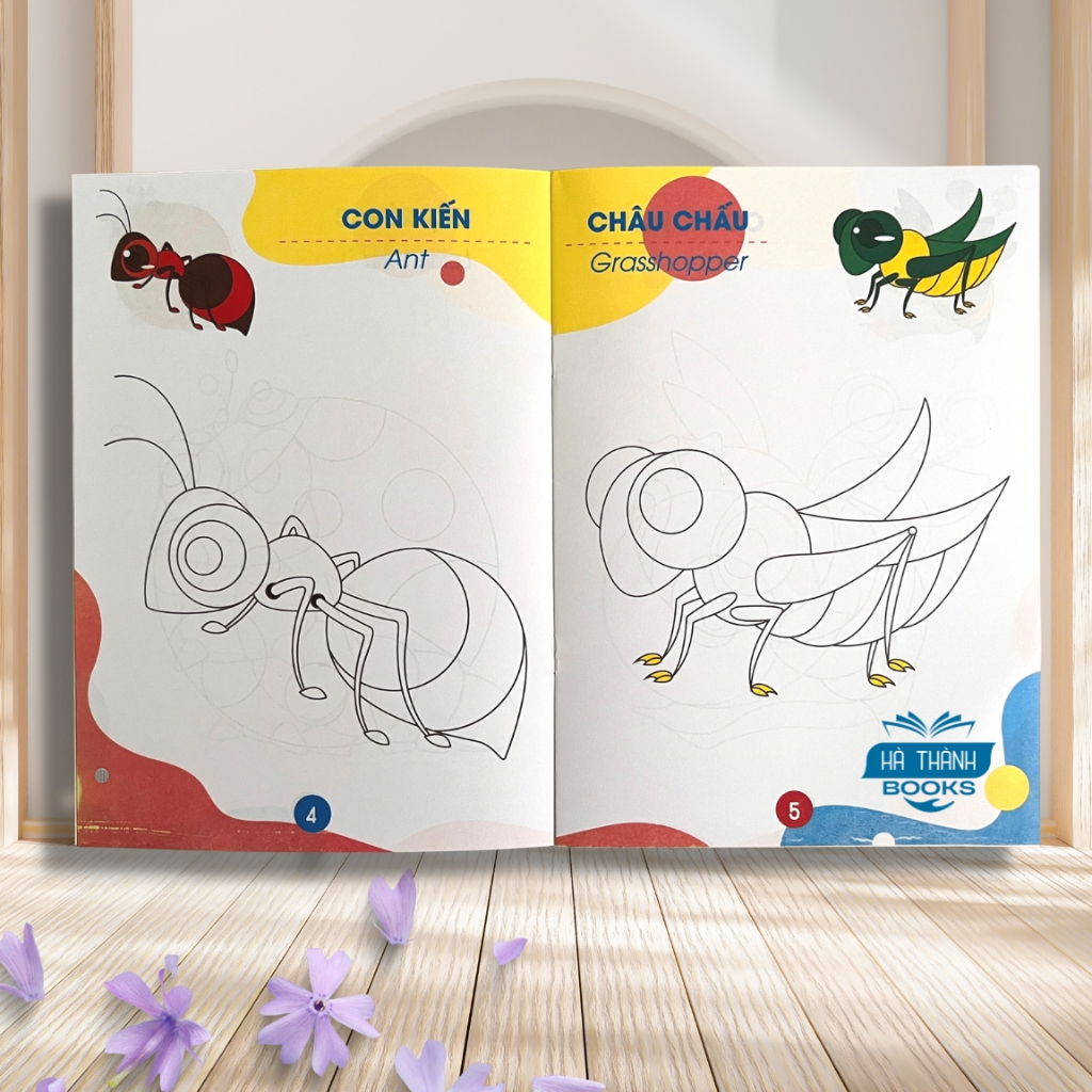 Sách tô màu cho bé 3-6 tuổi song ngữ Anh - Việt | Nhiều chủ đề giúp bé vừa học vừa chơi sáng tạo