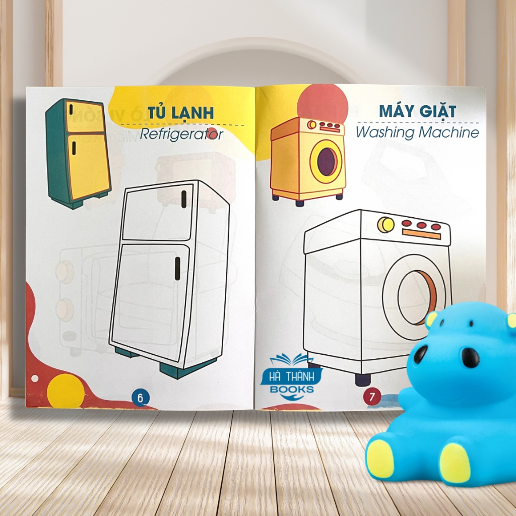 Sách tô màu cho bé 3-6 tuổi song ngữ Anh - Việt | Nhiều chủ đề giúp bé vừa học vừa chơi sáng tạo