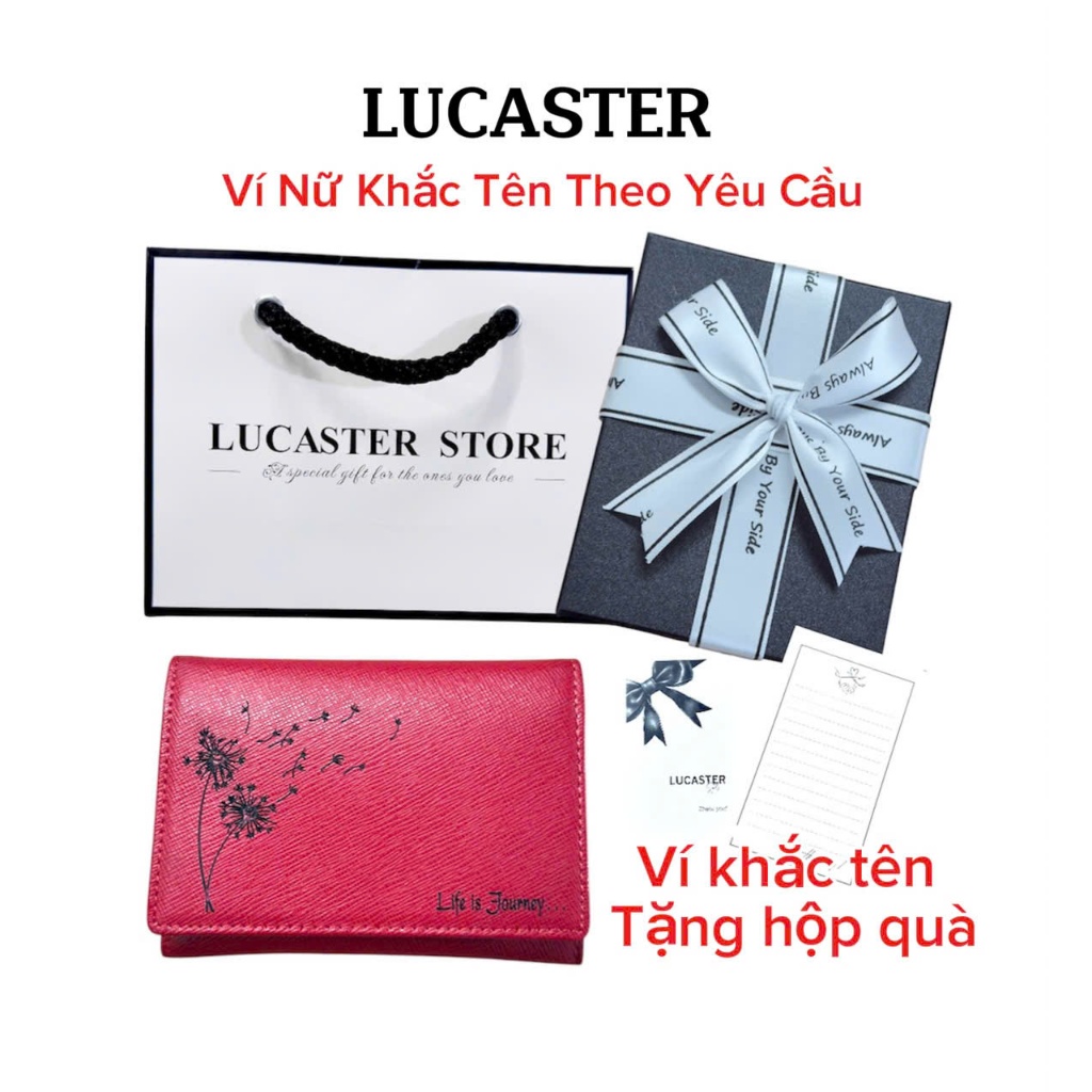 Ví nữ khắc tên da thật cao cấp Hàn Quốc thời trang nữ cao cấp LRC009 bảo hành 12tháng