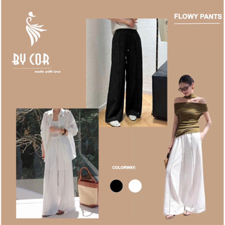 Flowy Pants - Quần Dài Linen ống rộng phối ren