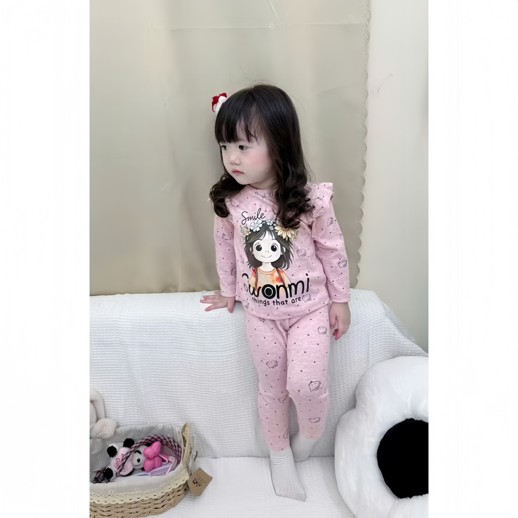 Bộ len lông thỏ xinh xắn đáng yêu cho bé gái 6kg-16kg set đồ nỉ