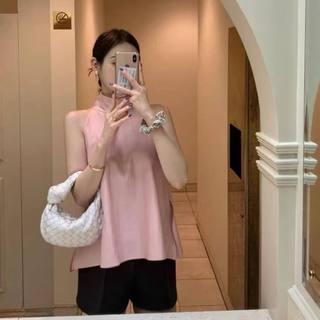 𝗥𝗼𝘀𝗲 𝗟𝗶𝗻𝗲𝗻  A05 - |LY LINEN| Áo Linen Tưng vân gỗ cổ yếm thắt nơ sau LYLINEN