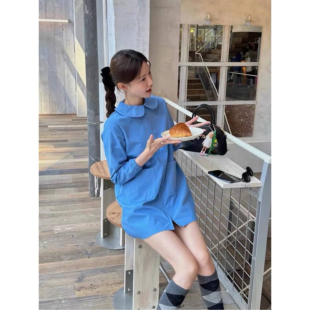 𝗪𝗶𝗻 𝗗𝗿𝗲𝘀s- | BEELY| Đầm Linen cổ sen tay dài