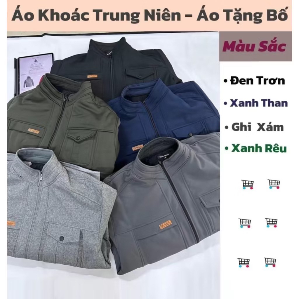 Áo Khoác Nam Trung Niên Hàng Lót Lông Siêu Dày Dặn - KAMA-STORE