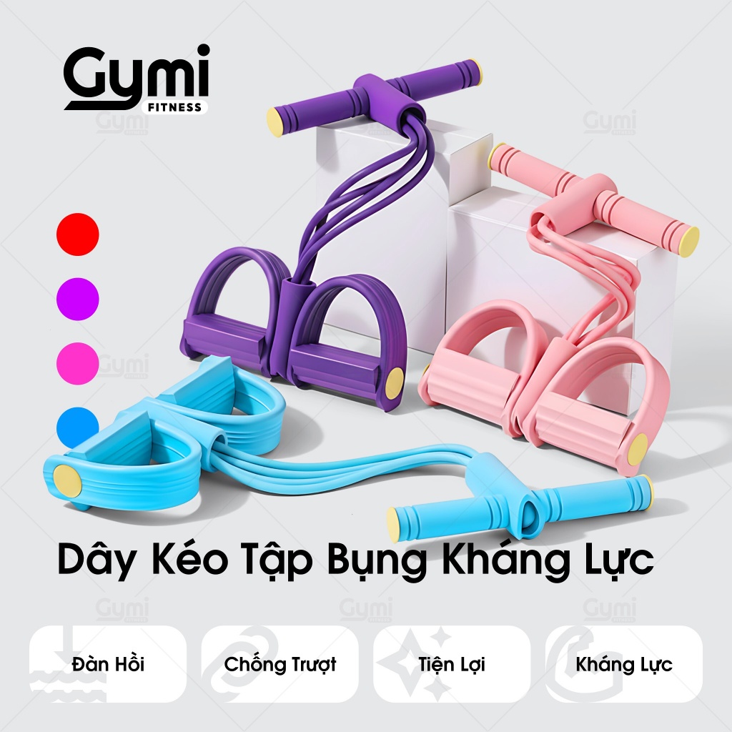 Dây Tập Bụng, Dây Kéo Đàn Hồi Kháng Lực 4 ống, 6 Ống Cao Su Tập Bụng Tại Nhà - KeoBung
