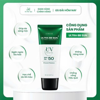 Kem Chống Nắng Vật Lý Không Nâng Tone Da LURCOS ULTRA BB SUN Chống Bụi Mịn FPS 50+ 60g