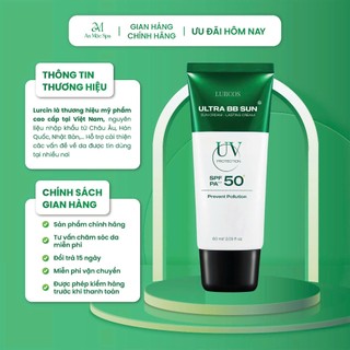 Kem Chống Nắng Vật Lý Không Nâng Tone Da LURCOS ULTRA BB SUN Chống Bụi Mịn FPS 50+ 60g