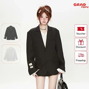 Áo khoác GRADPOPU nữ ôm eo thanh lịch sang trọng, phong cách công sở thời trang cao cấp AK135