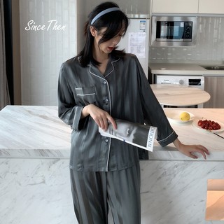 Đồ ngủ đôi nam nữ lụa dài tay satin cao cấp - Since Then