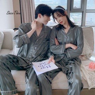 Đồ ngủ đôi nam nữ lụa dài tay satin cao cấp - Since Then
