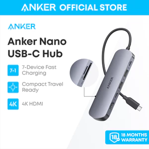 Hub chuyển đổi USB-C 7 trong 1 Anker A83D2, hỗ trợ HDMI 4K 60Hz, mở rộng đa cổng cho laptop