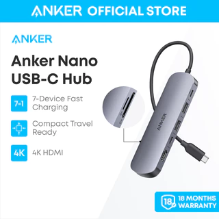 Anker USB C Hub, Bộ chuyển đổi USB đa cổng 7 trong 1 cho máy tính xách tay, Bộ chia USB C sang HDMI 4K@60Hz A83D2