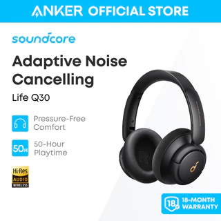 Soundcore by Anker Life Q30 Hybrid Active Noise Cancelling Bluetooth Headphones, Hi-Res Sound, 40H Playtime, App EQ