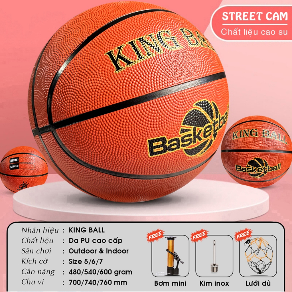 Bóng Rổ Cao Su Chính Hãng King Ball Size Số 5 6 7 Banh Bóng Rổ Da Trẻ ...
