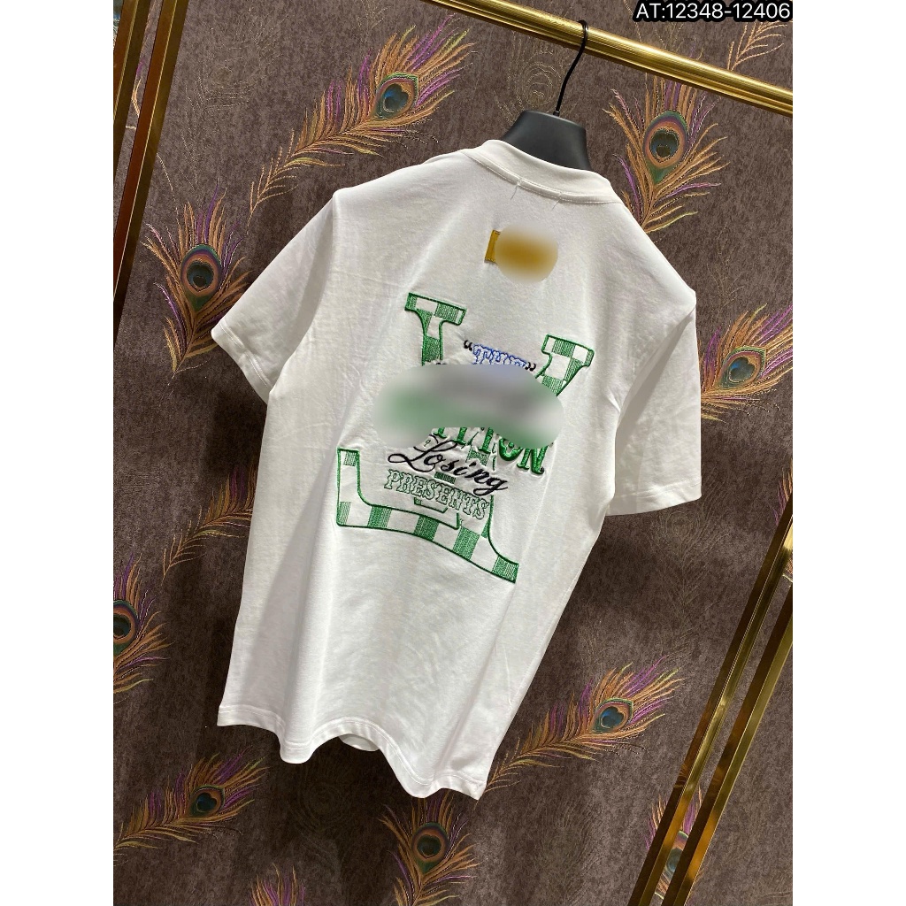 ÁO thun nam cổ tròn họa tiết thêu tay ngắn phong cách trẻ trung chuẩn from