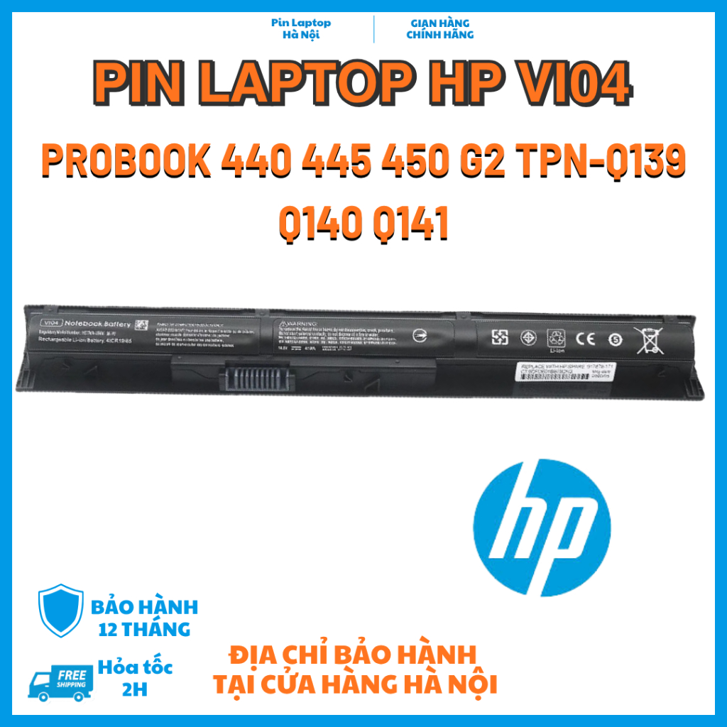 Pin Laptop HP ProBook G2 440 445 450 455 Vi04 ( BH 12 tháng )