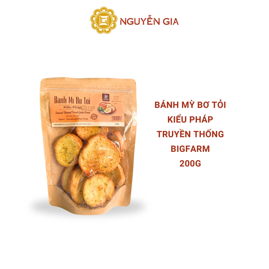 Bánh Mỳ Bơ Tỏi Kiểu Pháp Truyền Thống / Sa Tế / Phô Mai / Rong Biển Bigfarm 200g NGDAV096