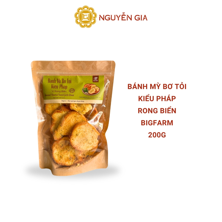 Bánh Mỳ Bơ Tỏi Kiểu Pháp Truyền Thống / Sa Tế / Phô Mai / Rong Biển Bigfarm 200g NGDAV096