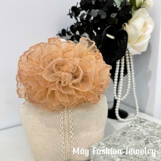[BST Cẩm Tú Cầu] Scrunchies voan màu cam nâu viền nổi bản 16cm • Mây Fashion Jewelry - C925.16