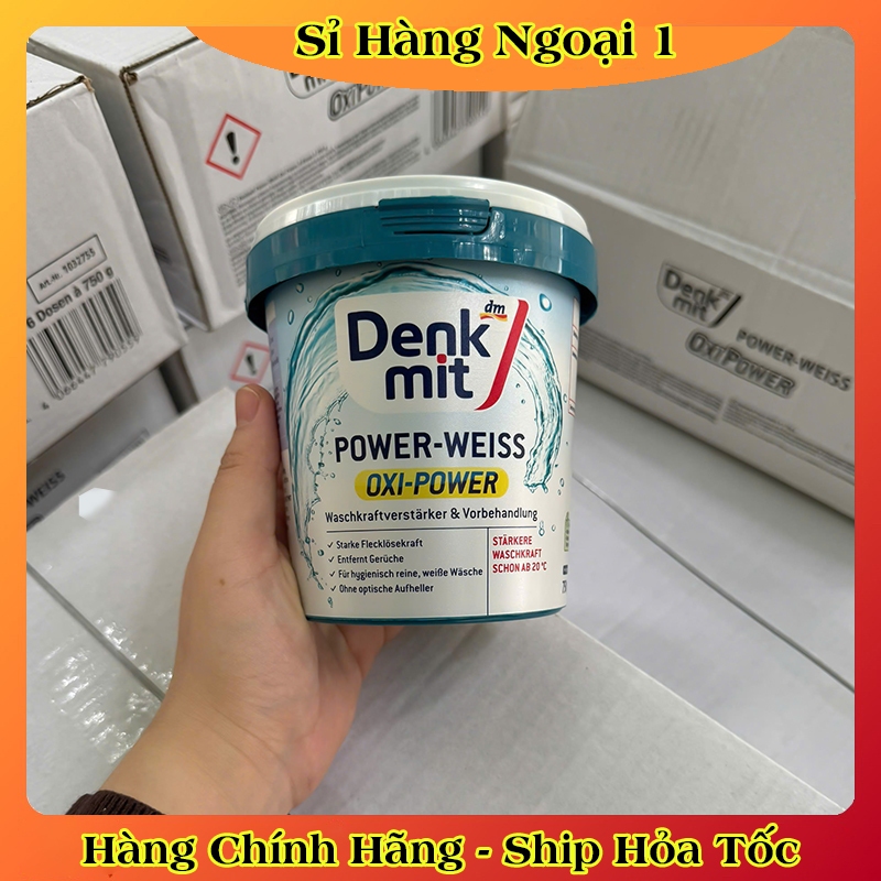 Combo Bột tẩy trắng quần áo Denkmit Oxi Power WEISS và Domol 750g đánh bay vết bẩn cứng đầu - Hàng nội địa Đức
