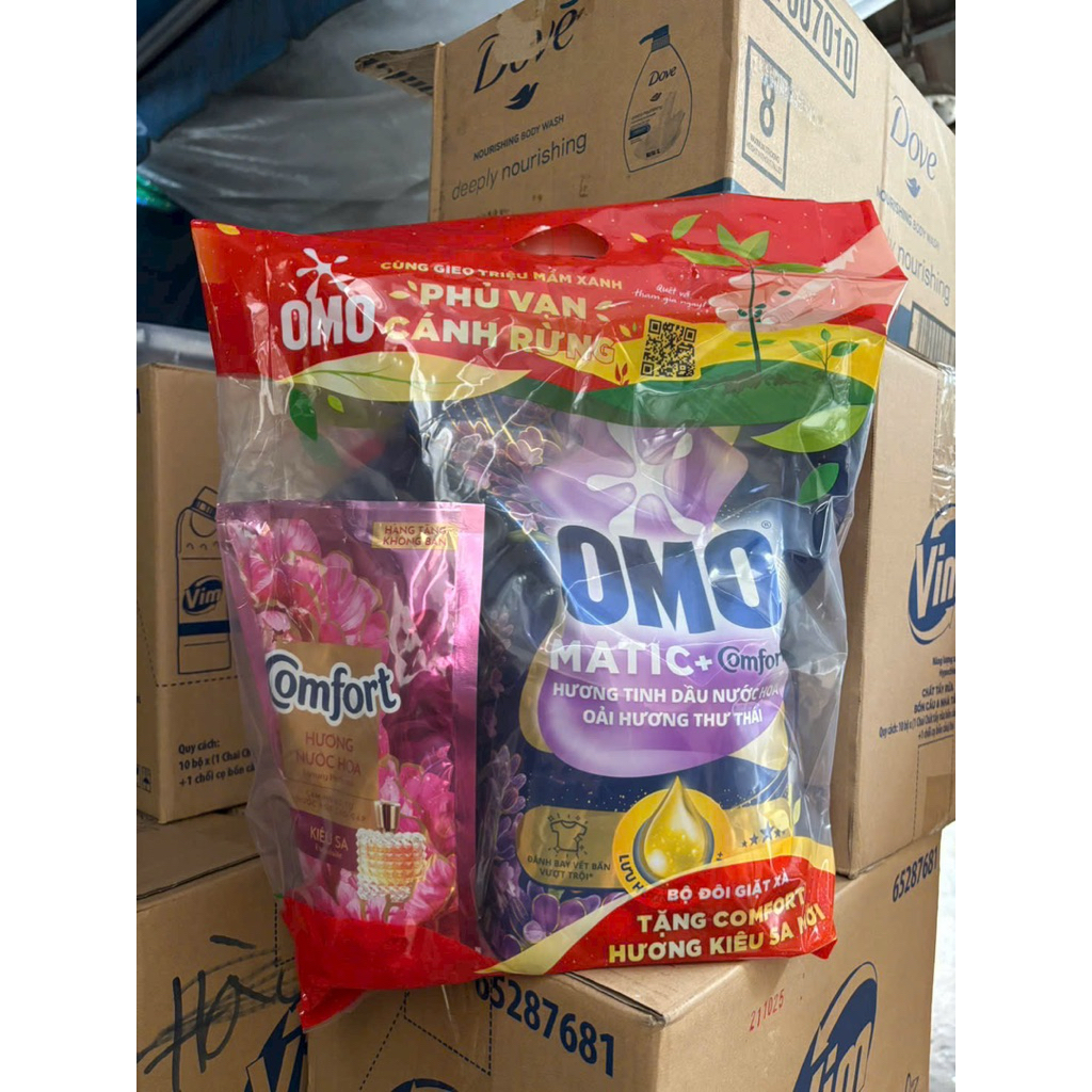nước giặt omo matic cho máy giặt cửa trên / trước túi 3.6kg