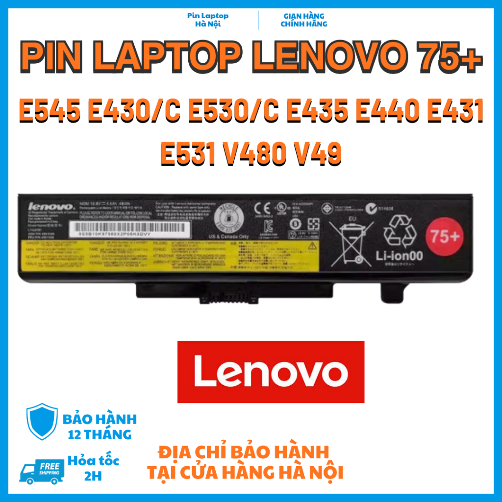 Pin Laptop Lenovo E4430 E430 V480C G480 Y480 B490 E431 E440 E530 E531 E540 BH 12 Tháng