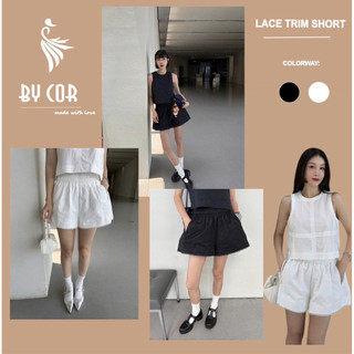 Lace Trim Short - Quần short Linen lai ren