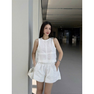 Lace Trim Short - Quần short Linen lai ren
