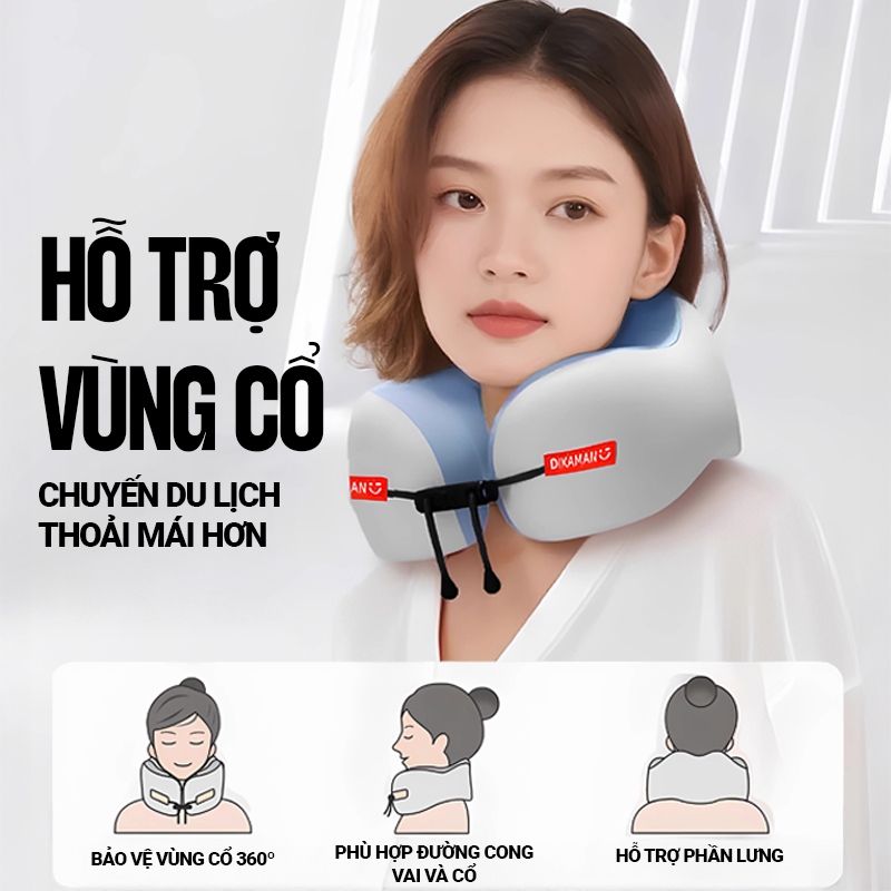 Kaleis Gối Kê Cổ Chữ U Cao Cấp – Gối Cao Su Non Công Thái Học Êm Ái, Nâng Đỡ & Bảo Vệ Cổ Khi Du Lịch, Làm Việc