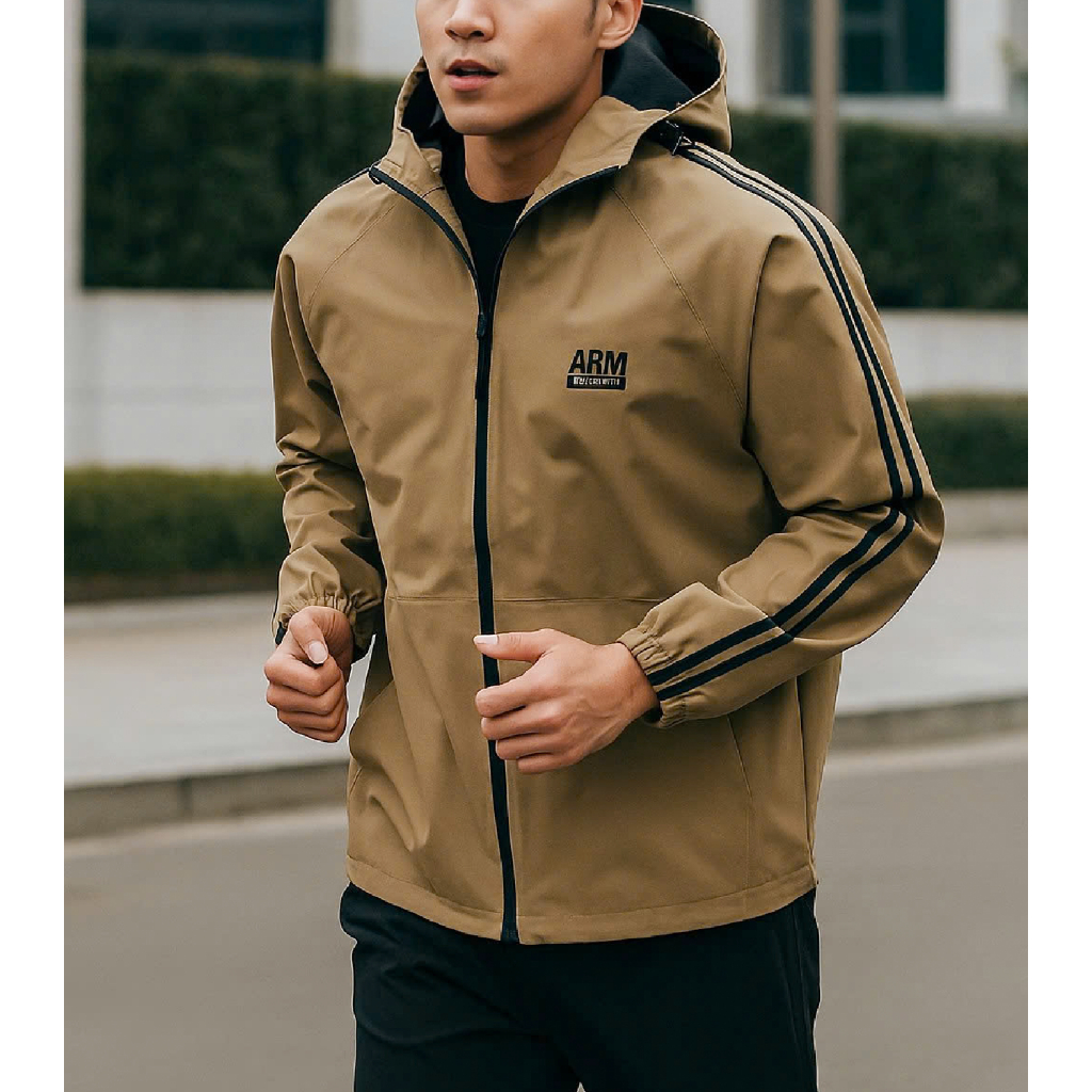 Áo Khoác Gió Nam HYPER JACKET ARM phom trẻ trung, thoải mái mặc chống nắng chống nước tập gym, chạy bộ