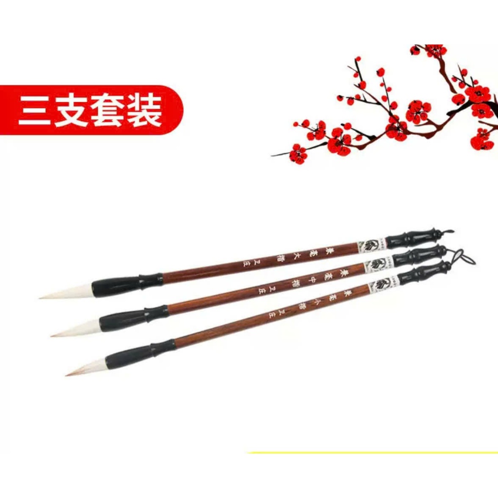 Bộ bút lông thư pháp cho người mới bắt đầu viết thư pháp và vẽ tranh thuỷ măc. Bút lông sói và lông khiêm hào giá rẻ