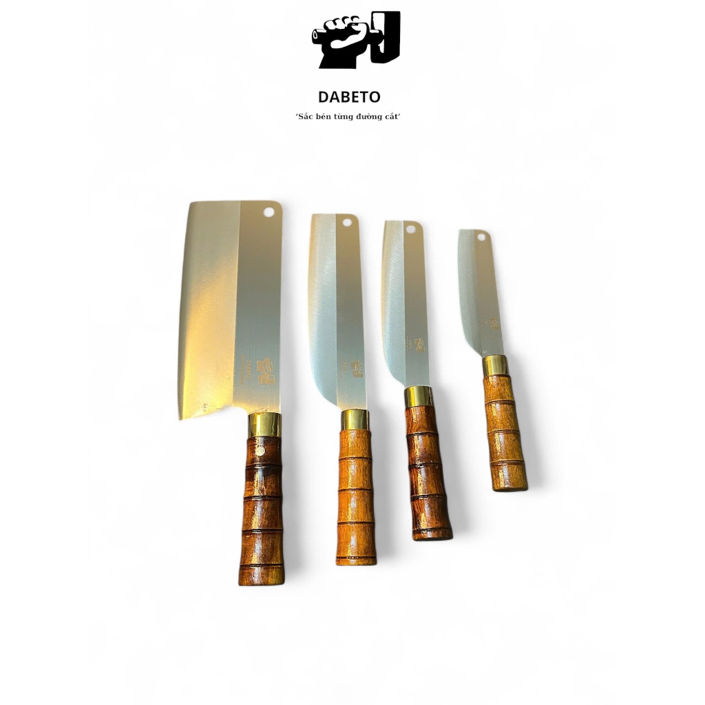 Bộ Dao Nhà Bếp Yêu Thích DABETO 4 Món  - Thép Chống Gỉ Sắc Bén, Cán Gỗ Chắc Chắn, Chặt, Thái Đa Năng
