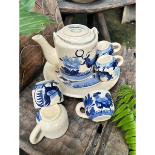 Bình Tích Gốm Xưa Vẽ Gà Trống/Cá/Sơn Thuỷ Nhiều Dung Tích - Gốm Thủ Công Cao Cấp - Gốm Xưa Lái Thiêu Cho Người Hoài Niệm
